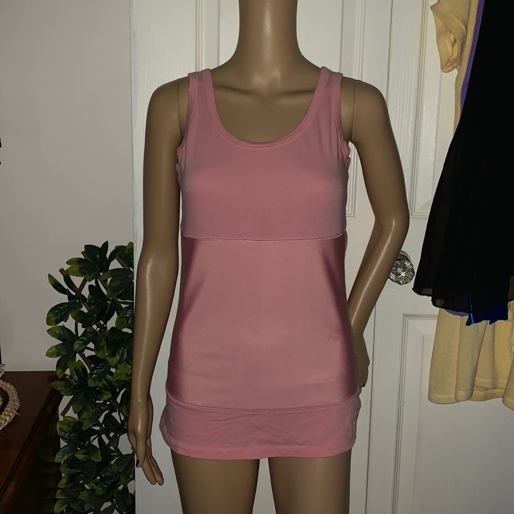 Pink spandex scoop neck Yummie tunic tank top L
